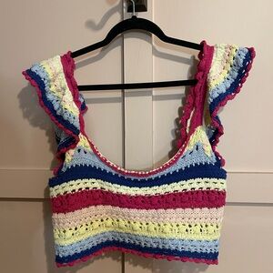 Colorful Striped Crochet Top